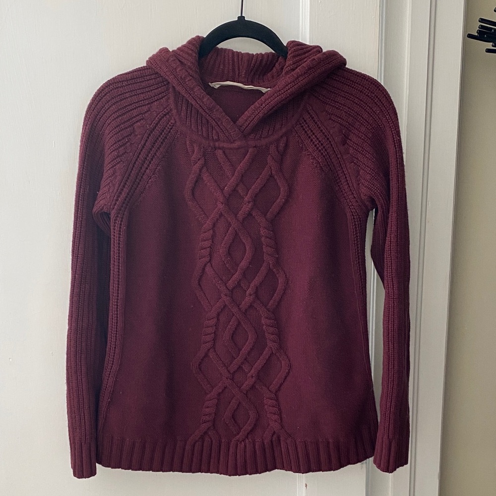 Athleta Maroon Hooded Sweater